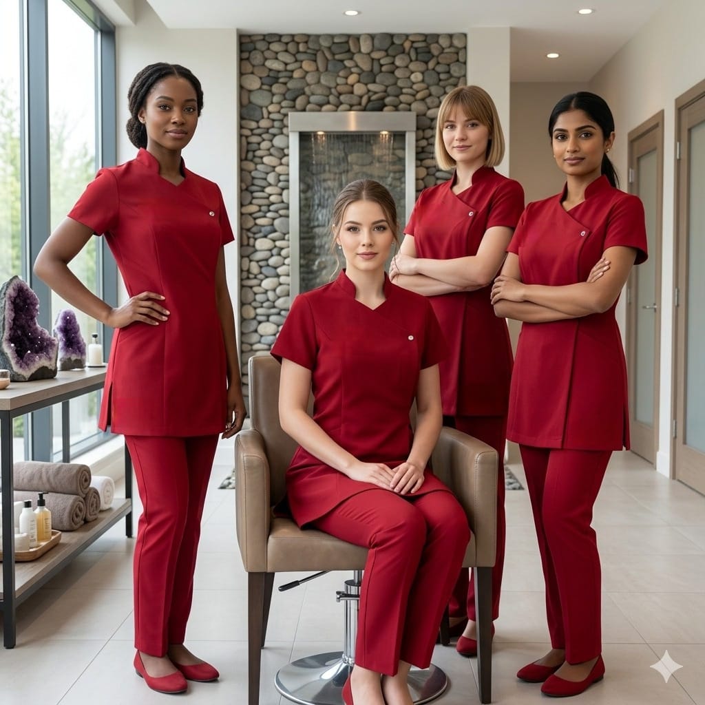 Professional spa wellness team uniforms